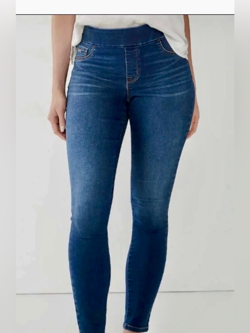 Nine West Super Skinny Pull-On Jeggings Size 8 Dark Wash Stretch Denim Jeans